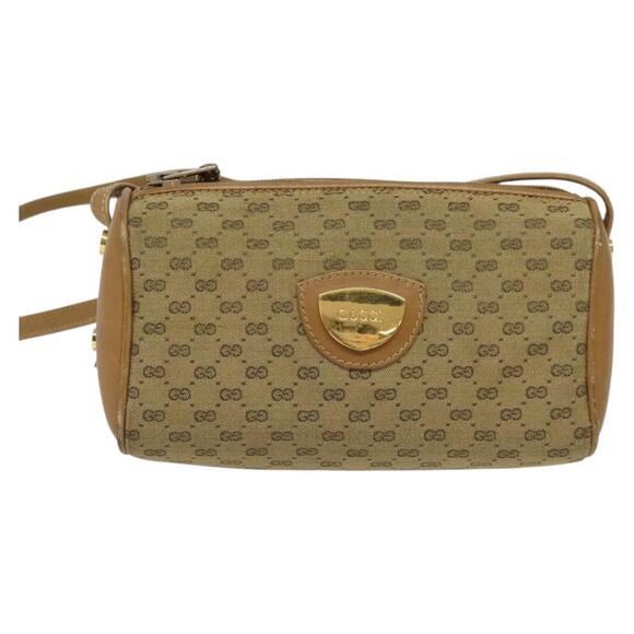 GUCCI Micro GG Canvas Shoulder Bag Vintage Beige Gold - Picture 2 of 16